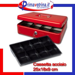 Cassetta di sicurezza portavalori con serratura 25x18x9 cm