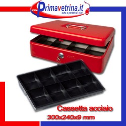 Cassettina in metallo porta valori cassetta soldi 300x240x90mm