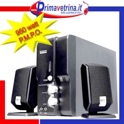 Dolby stereo surround 2.1 950 watt P.M.P.O. attivo