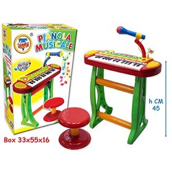 Pianola con sgabello microfono e basi musicali