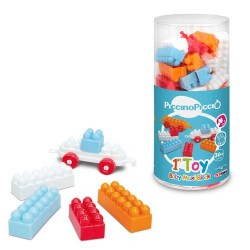 Maxi tubo costruzioni block da 108pz diverse misure e colori + ruote
