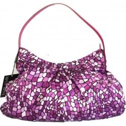 BORSA RIPANI KARIMA MOSAICO FUXIA TESSUTO CHIUSURA LAMPO