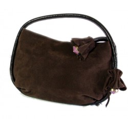 BORSETTA ROBERTA GANDOLFI IN PELLE SCAMOSCIATA MARRONE